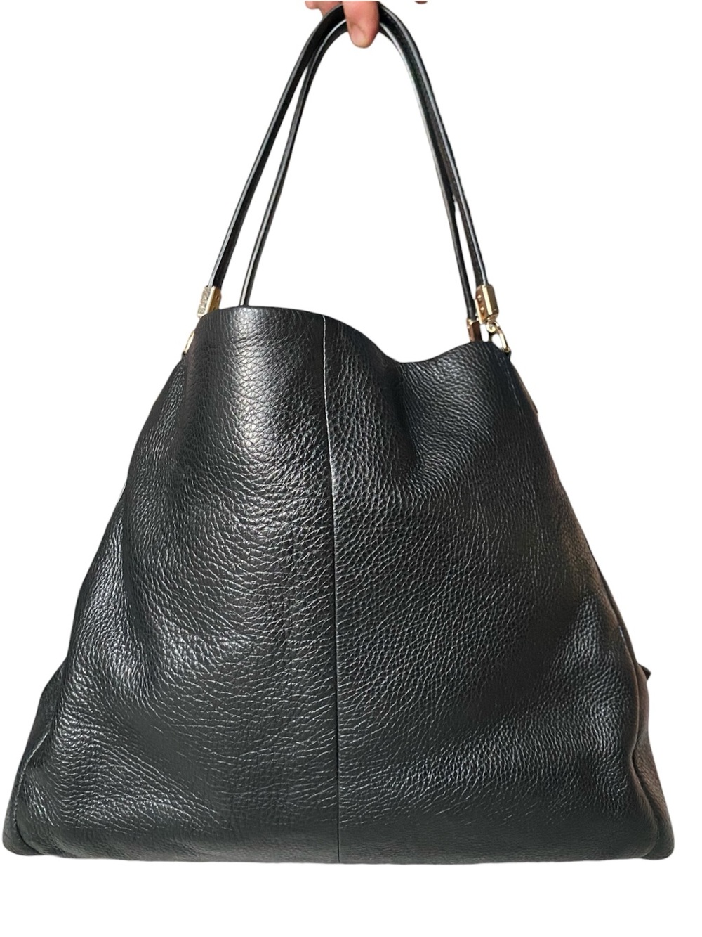 COACH Madison Phoebe 26224 Black Pebbled Leather Handbag Purse